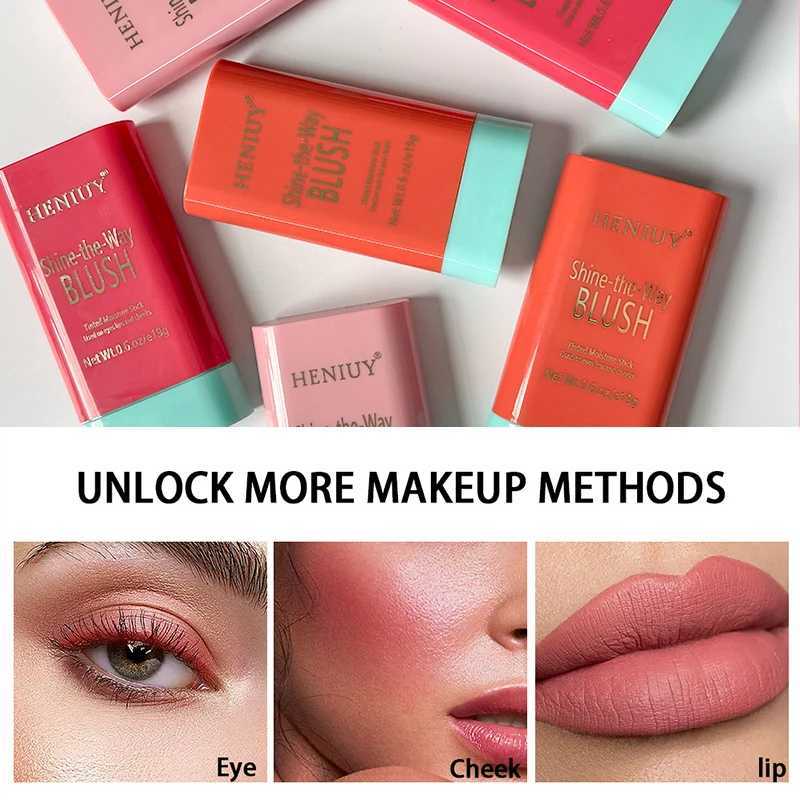 3 Color Cheek Lip Tinted Moistured Blush Stick Eyes Cheek and Lip Brighten Cream Bronzer Highlight Stick Matte Contour MakeupXJ241111