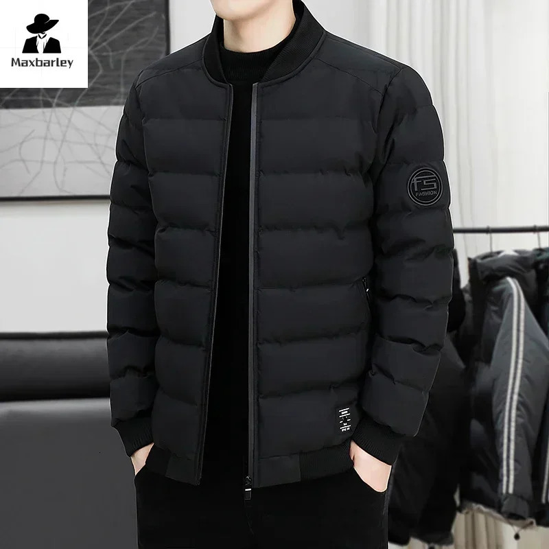 Winter Male Coat Casual Allmatch Thickened Baseball Collar Windproof Parka Men Fashion Lightweight Padded Jackets 241111