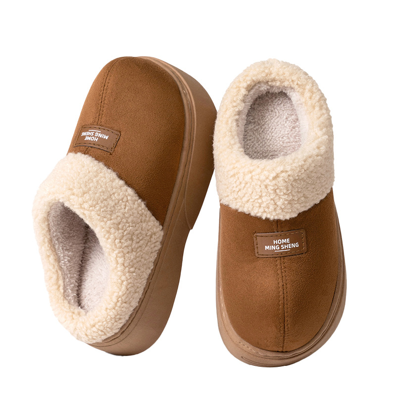 New Home Furnishings NEW Autumn and Winter Thick Bottom Veet Warm Cotton Slippers.