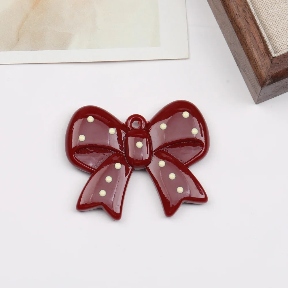 Cordial 30Pcs 44 * 53MM Jewelry Accessories/Handmade/DIY Acrylic Pendant/Bow Shape/Pocket Chain Point Charm #17709 241108