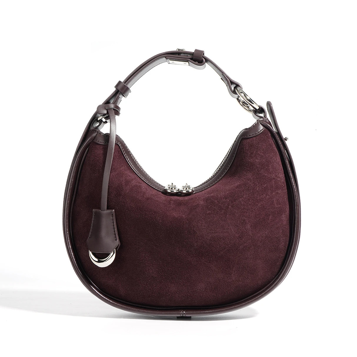Half Moon Bags Women Designer Handbags Suede Cowhide Patchwork Shoulder Crossbody Retro Underarm Bag For Fall Winter Genuine Leather Hasp BagVoyage