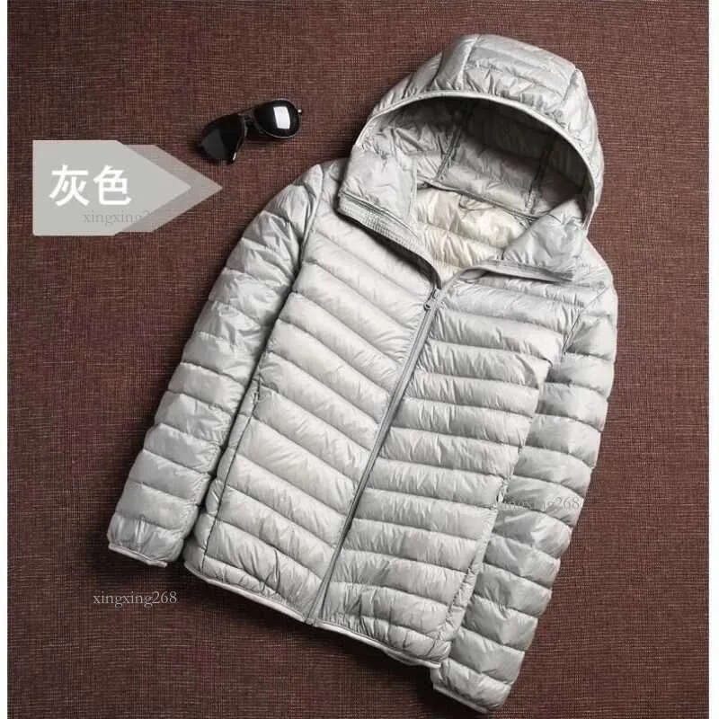 Men's Down Parkas Spring and autumn fashion brand ultra light duck down jacket mens Korean street clothing wool jacket hooded jacket warm mens cl