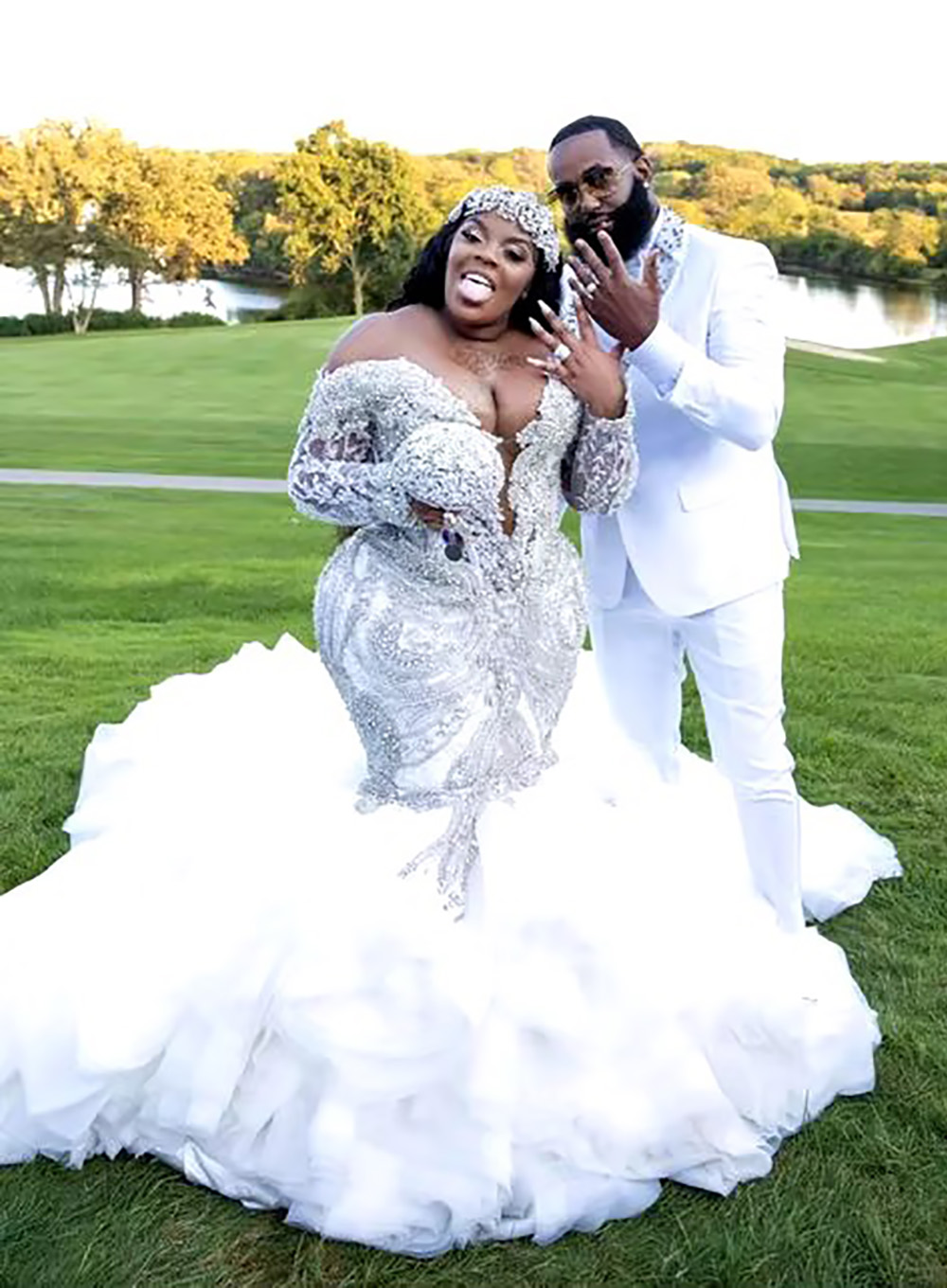 Sophisticated Plus Size Crystal Embellished Black Mermaid Wedding Dress for Royalty-Inspired Ceremonies