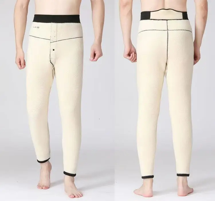 Winter Men Thermal Underwear Male Leggings Thermos Pants Warm Wool Thickened Long Johns Mens Elastic Tights 241111