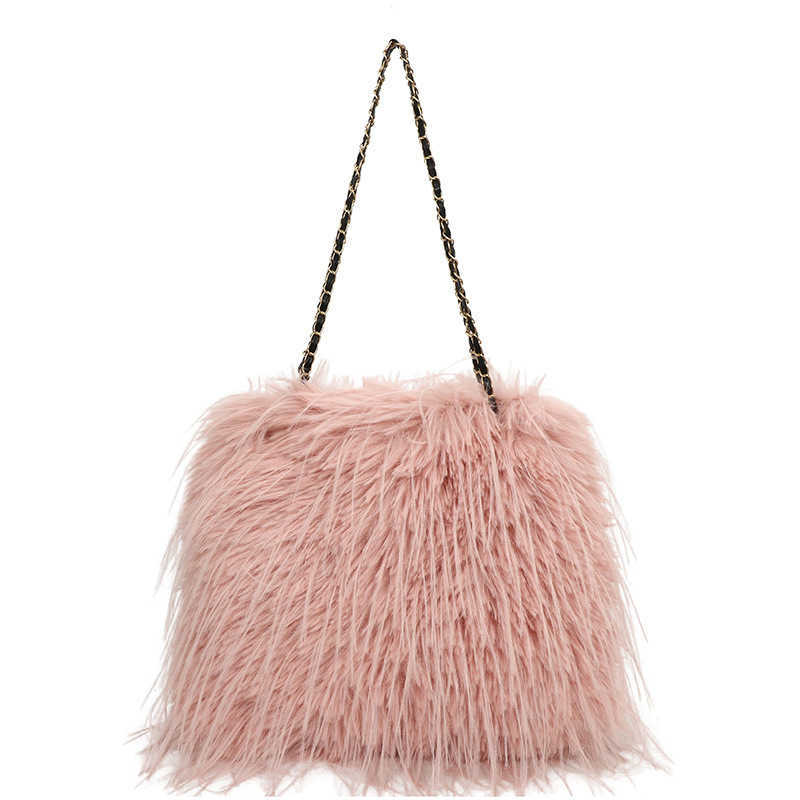 Woolen Fur Bag Fashionable Tassel Shoulder Armpit Bags Large Capacity Tote Bags Women Luxury Handbags Fairy Style Diagonal Plush Bag 241111