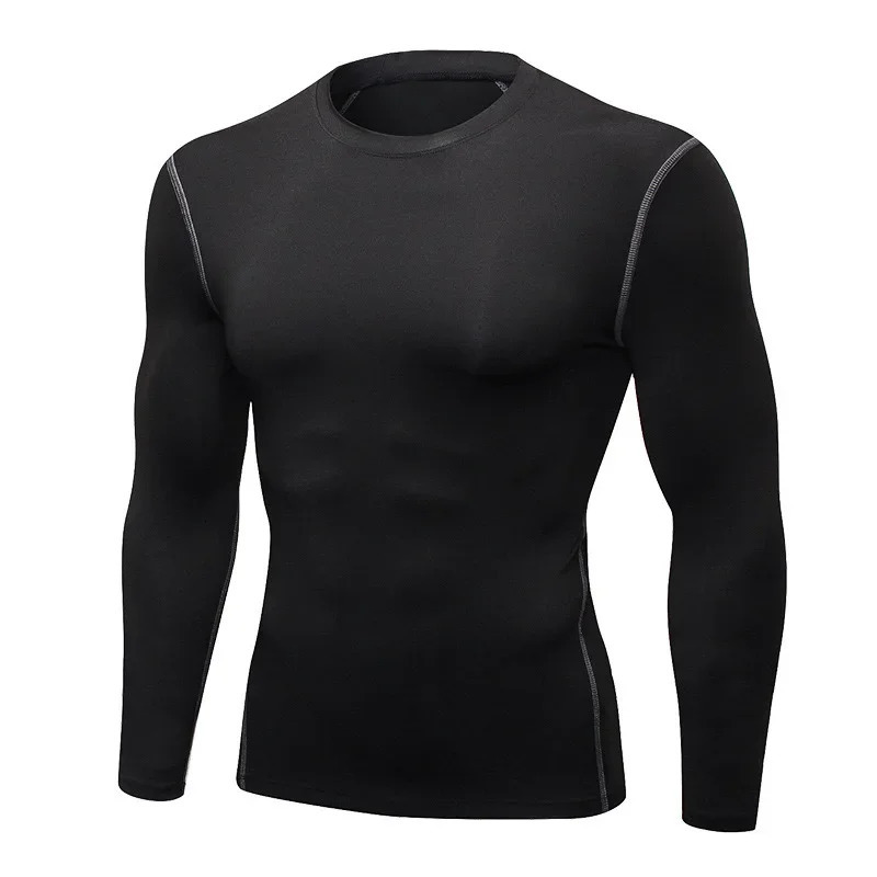 2pcs Mens Longsleeved Thermal Underwear Male Thin Tight Fitting Fast Dry Elastic Fitness Tops Man Autumn Winter Sprots Wear 241111