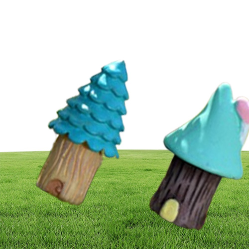 9pcs Cartoon tree house fairy garden miniature figurines resin craft dollhouse bonsai decor terrarium jardin decoracion