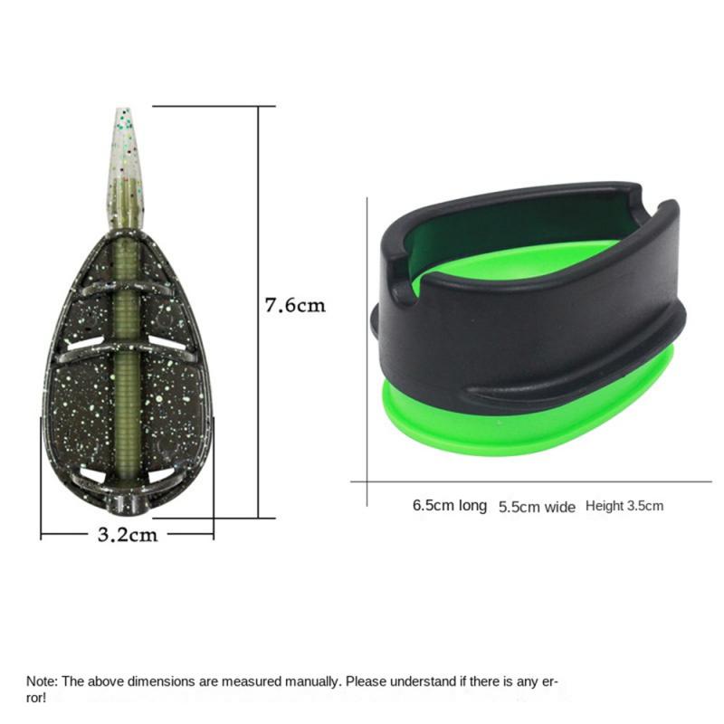 Fishing 2Pcs Inline Carp Flat Method Feeder Portable Inline Method Carp Fishing Bait ddmysmile Basket Feeders Tackle Accessories Smile