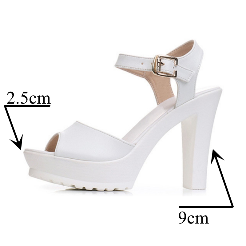 Qiannml Plus Size 33-43 Split Leather Sandals Women High Heels 2024 Open Toe Block Heel Platform Sandals Woman Summer Shoes