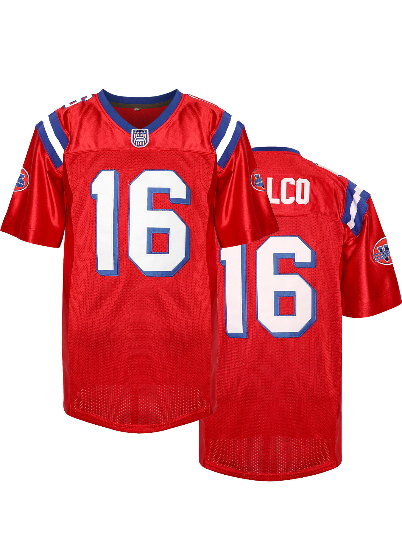 Men's #16 FALCO Graphic Print Jersey T-Shirt For Rugby Outdoor Sports Loose Fit, Slight Stretch, Hine Washable - Perfect For Football Party, Beac