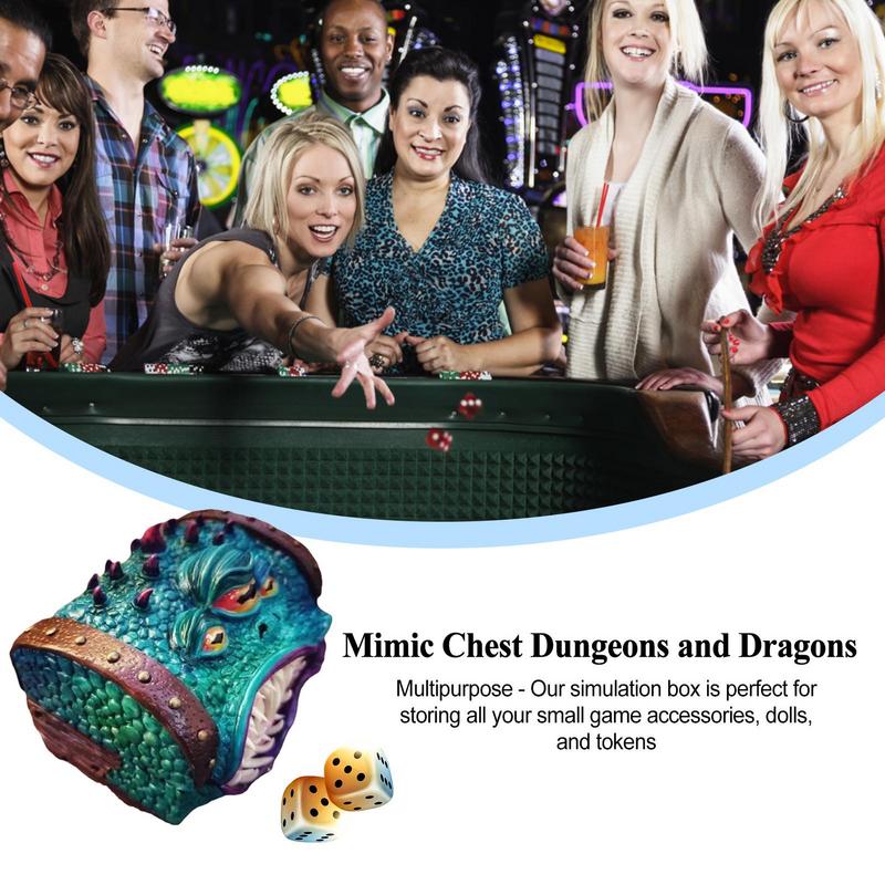 Funny Mimic Dice Box Complete Double-Colors Dice Sets Compatible With Shiny Eyes RPG Table Games Home Decorations