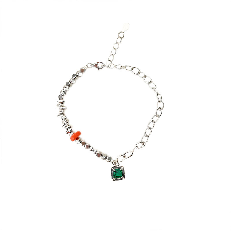S925 Sterling Silver Emerald Bracelet Female Simple Minority Design High Sense Light Luxury 2023 New Accessories