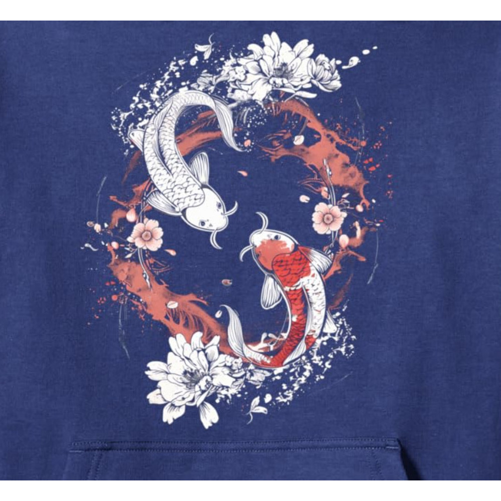 Hoodie for Mens Womens Koi Fish Art Japanese Style Circle Design Zen Graphic Tees Pullover Hoodie Graphic Hoodies sweatshirt