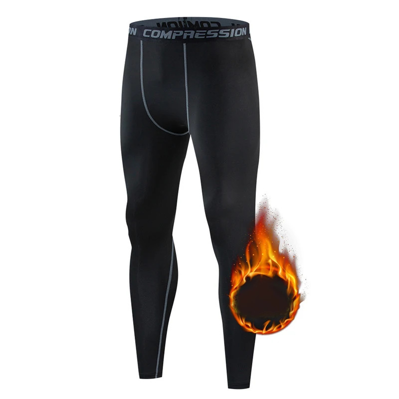 Winter Man Fleece Leggings Tights Men Thermal Underwear Thermo Compression Pants Bottoms Warm Long Clothing 241111