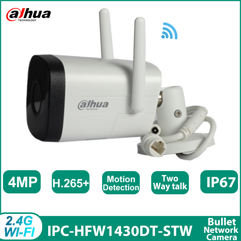 Dahua IPC-HFW1430DT-STW 4MP IR 30M H.265+ Fixed-focal Two tay talk IP Camera IP67 SD card Built-in Mic wifi surveillance cameras