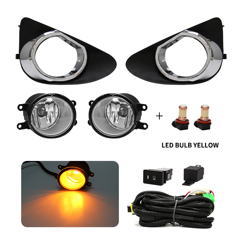 Led Fog Light Daytime Running Lamp Daylight For Toyota Yaris Hatchback DRL 2012 2013 2014 White Yellow Waterproof Wires Relay