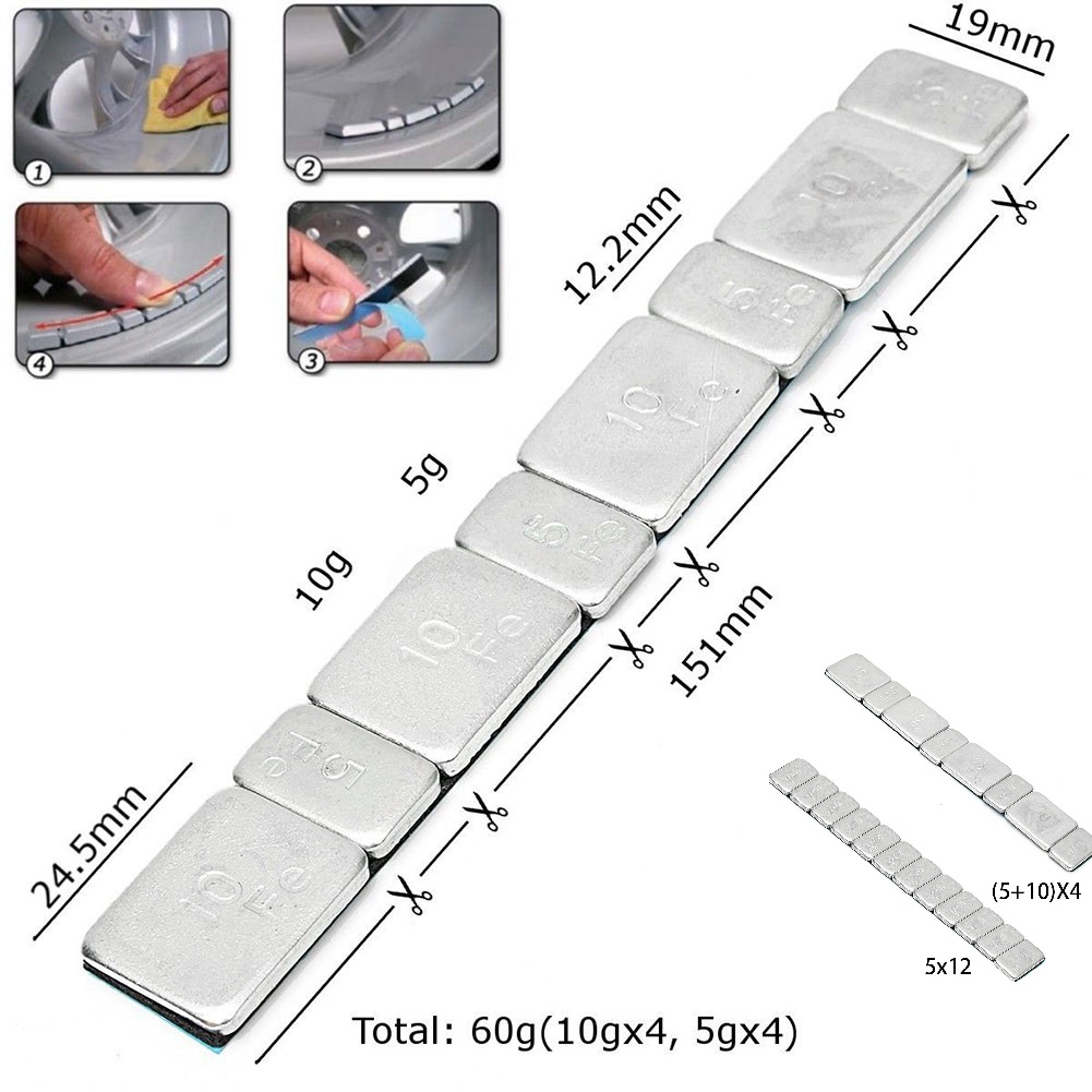 ZK50 50g Universal Car Truck Adhesive Wheel Tire Balance Weights Wheel Tyre Balancing Bar Sticker Car Accessories