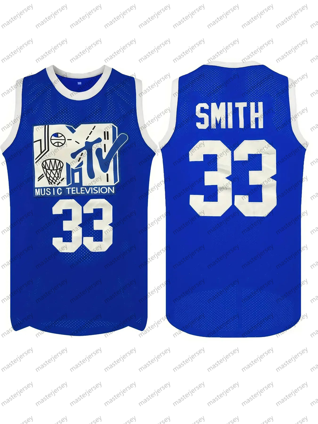 #33 SMITH Men's Basketball Jersey Sweatshirt - Embroidered Movie Mesh Letters & Numbers, Crew Neck Sleeveless Training Vest, Loose Fit Athletic T