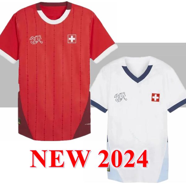 Switzerland 2024 Cup Soccer Jerseys SWISS National Team ELVEDI AKANJI ZAKARIA SOW RIEDER EMBOLO SHAQIRI home away Football shirts