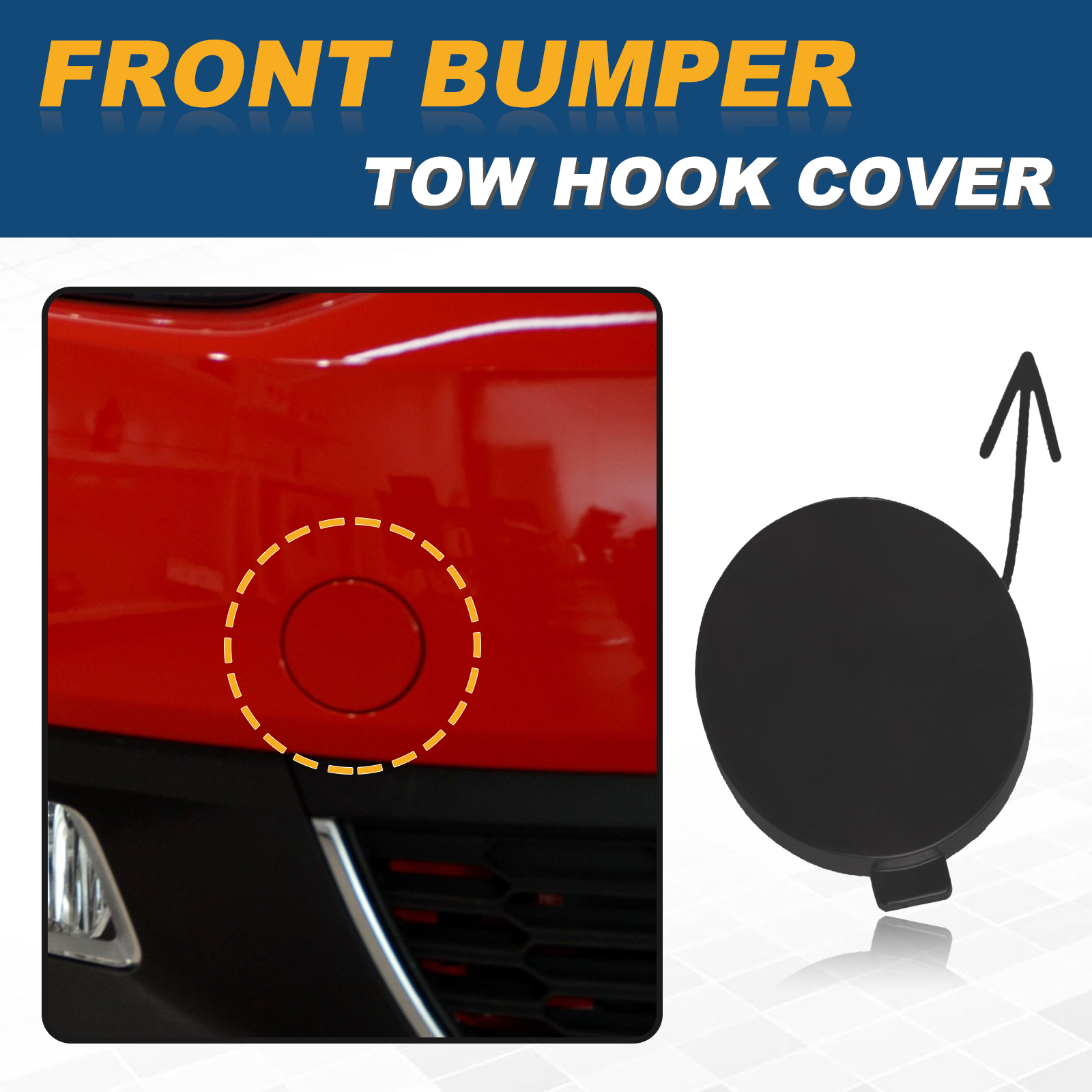 Front Bumper Tow Hook Cap Towing Eye Cover For VW POLO 6R 2009-2013 6R0807241 6R0 807 241 Car Accessories