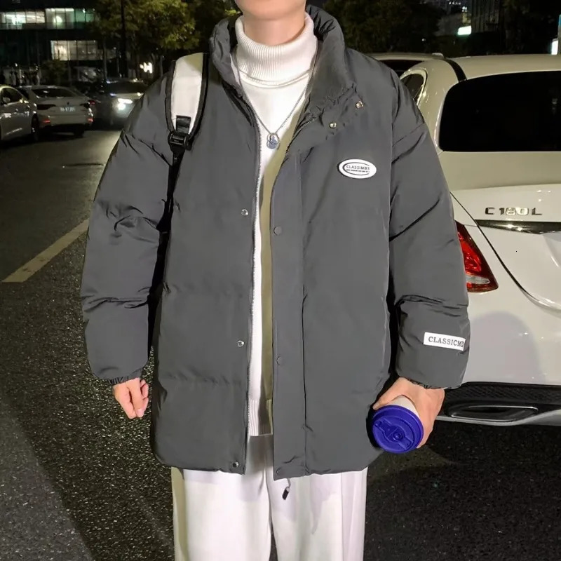 Vintage Cottonpadded Jacket Mens Winter Standup Youth Trend Casual CottonpaddedJacket Loose Fashion 241108