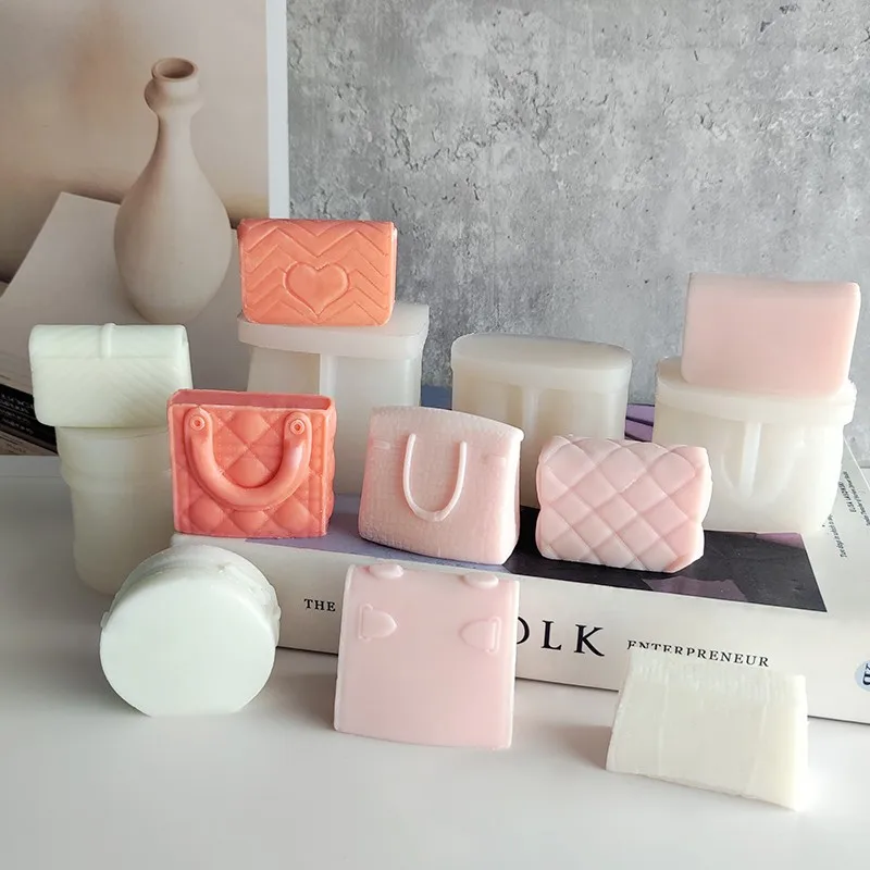 Mini Luxury Handbag Silicone Molds DIY Wax Candle Mold Girls Purse Candles Making Supplies Plaster Resin Decor Crafts Mould
