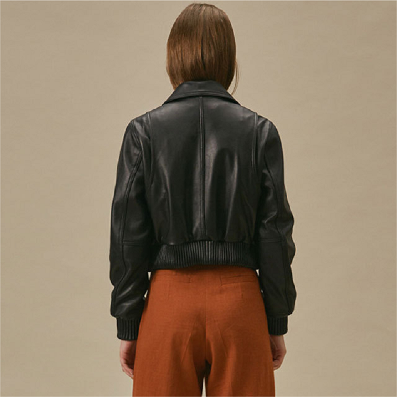 Sheepskin Leather Jacket Women Spring Autumn Vintage Locomotive Short Baseball Lapel Casual Loose Real Leather Chaquetas Bomber