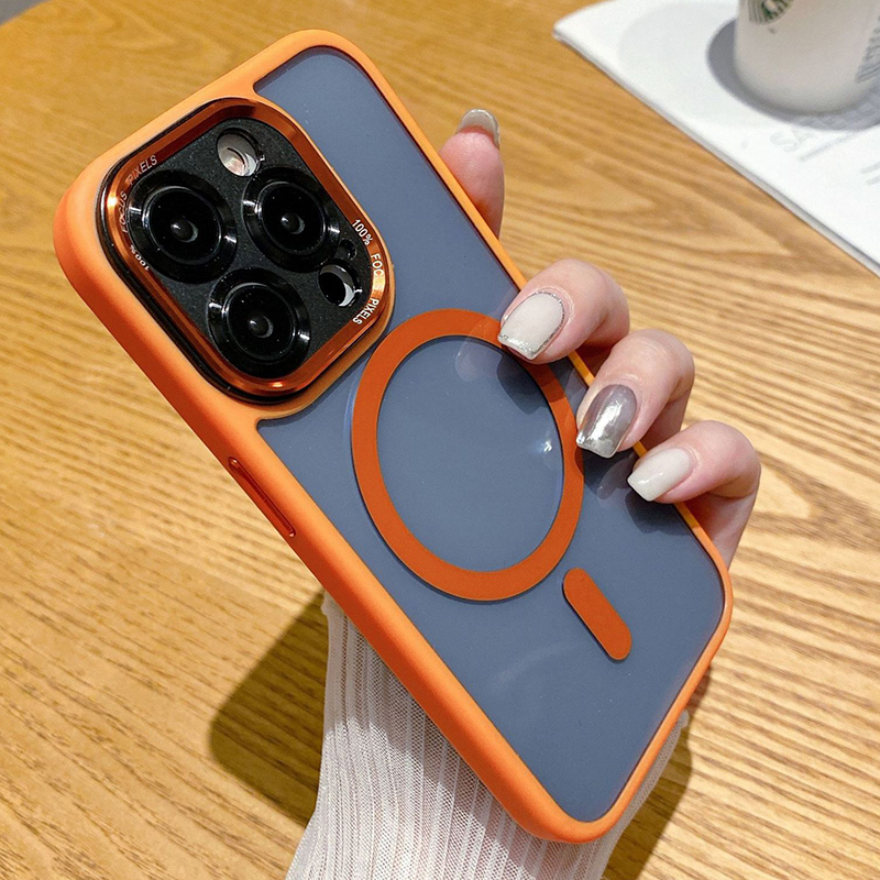 Strong Magnetic For Magsafe Wireless Charger Clear Acrylic Hard Case Camera Protector Metal Keys Slim Shield Shockproof Cover For iPhone 16 15 14 13 1