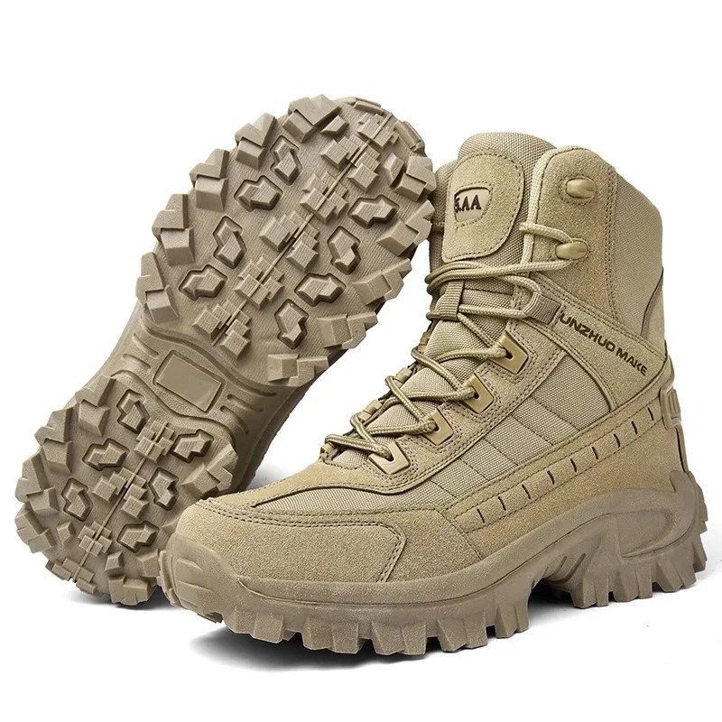 Mens Combat Outdoor Non-slip Tactical Hiking Desert Ankle Hunting Shoes Work Safty Men Boots Botines atos 241111