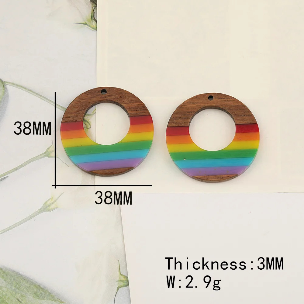 Cordial 50 DIY Accessories/Natural Wood and Resin/Handmade/Charm/Geometric Shapes/Jewelry Discovery and Components #17077 241108