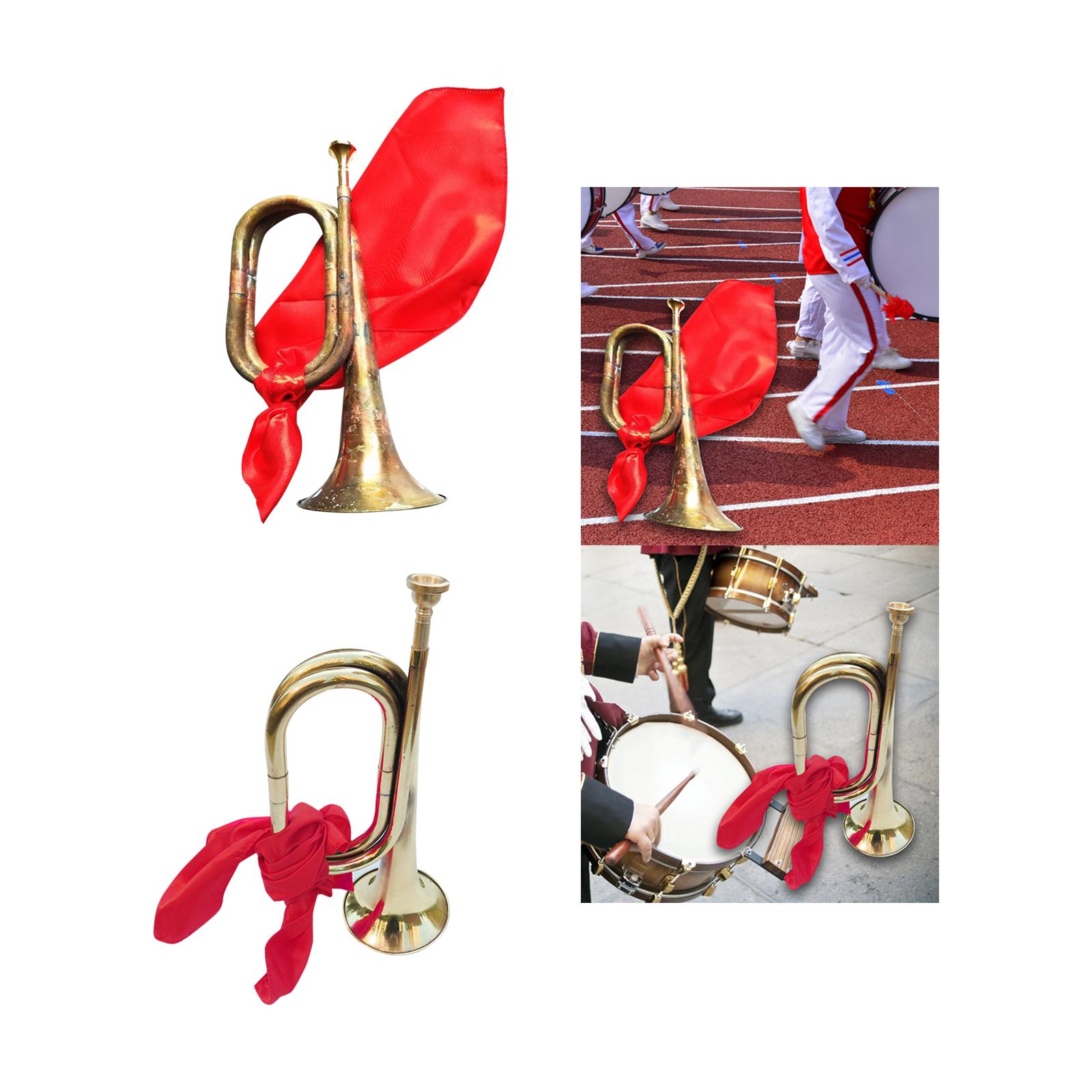 Trumpet Classic Music Instrument Marching Bugle Scout Bugle Solid Copper and Brass Bugle for Beginner Children Kids Adults