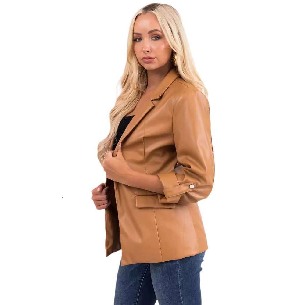 shanshi leather jacket women Leather autumn/winter new loose fashionable leather jacket women's coat suit
