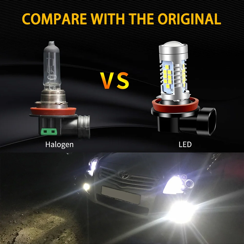 2pcs Canbus No Error H8 For Mini Cooper F55 F56 R56 F54 Clubman R55 F57 Convertible R57 R60 R58 R61 R59 LED Fog Light Blub Lamp