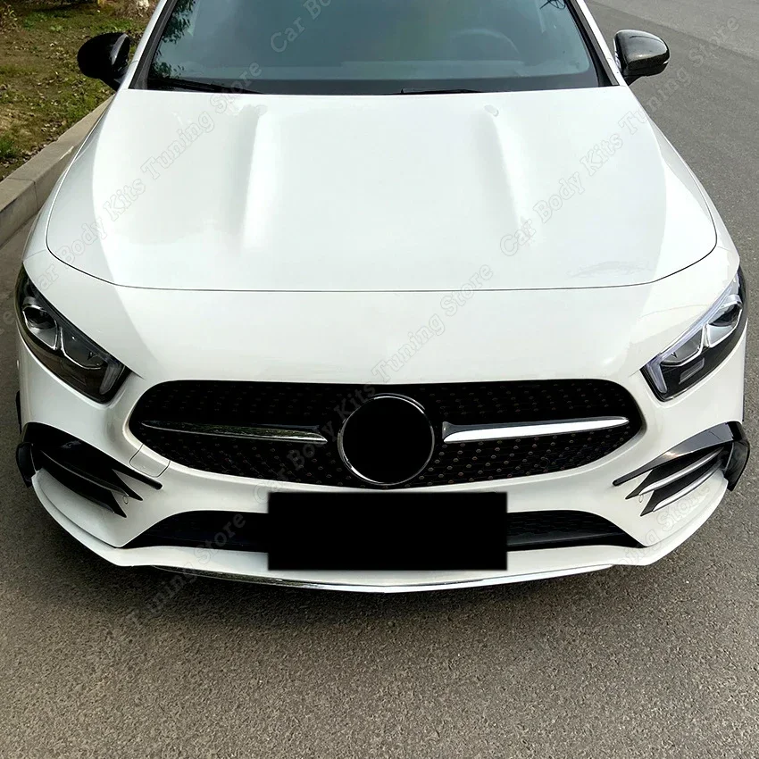 For Mercedes A Class W177 Front Bumper Spoiler Splitter Air Vent Fog Lamp Grille Trim A180 A200 A220 A35 AMG 2019-2022 Tuning