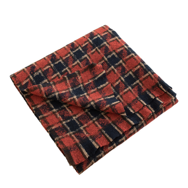 new autumn winter checkered striped scarf for women with a sense of , tassel casual, simple, warm and versatile scarf