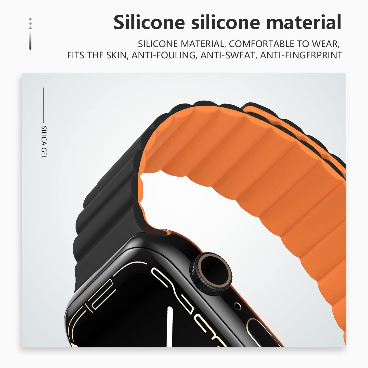 Magnetic strap For Apple watch band 45mm 44mm 49mm 40mm 41mm Silicone watchband Bracelet iWatch serie 3 5 4 SE 6 7 8 ultra