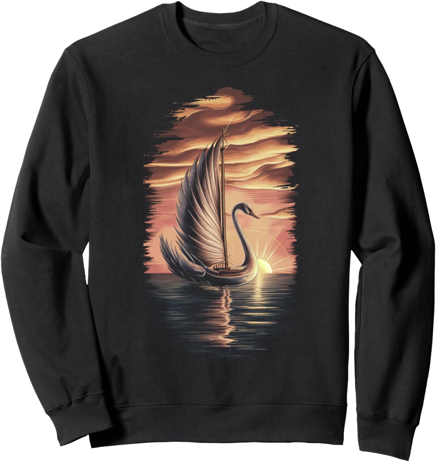 Long Sleeve Shirts for Men sweatshirt Swan Sunset Bird Lover Ornithologist Gift Graphic Tees Sweatshirt T shirt Tee Streetwear Casual tops clothes