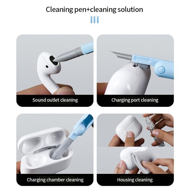 7 In 1 Airpods Cleaner PC Keyboard Cleaning Kit Phone Screen Bluetooth Headphones Cleaning Laptop Tablet Cleaning Brush Tools