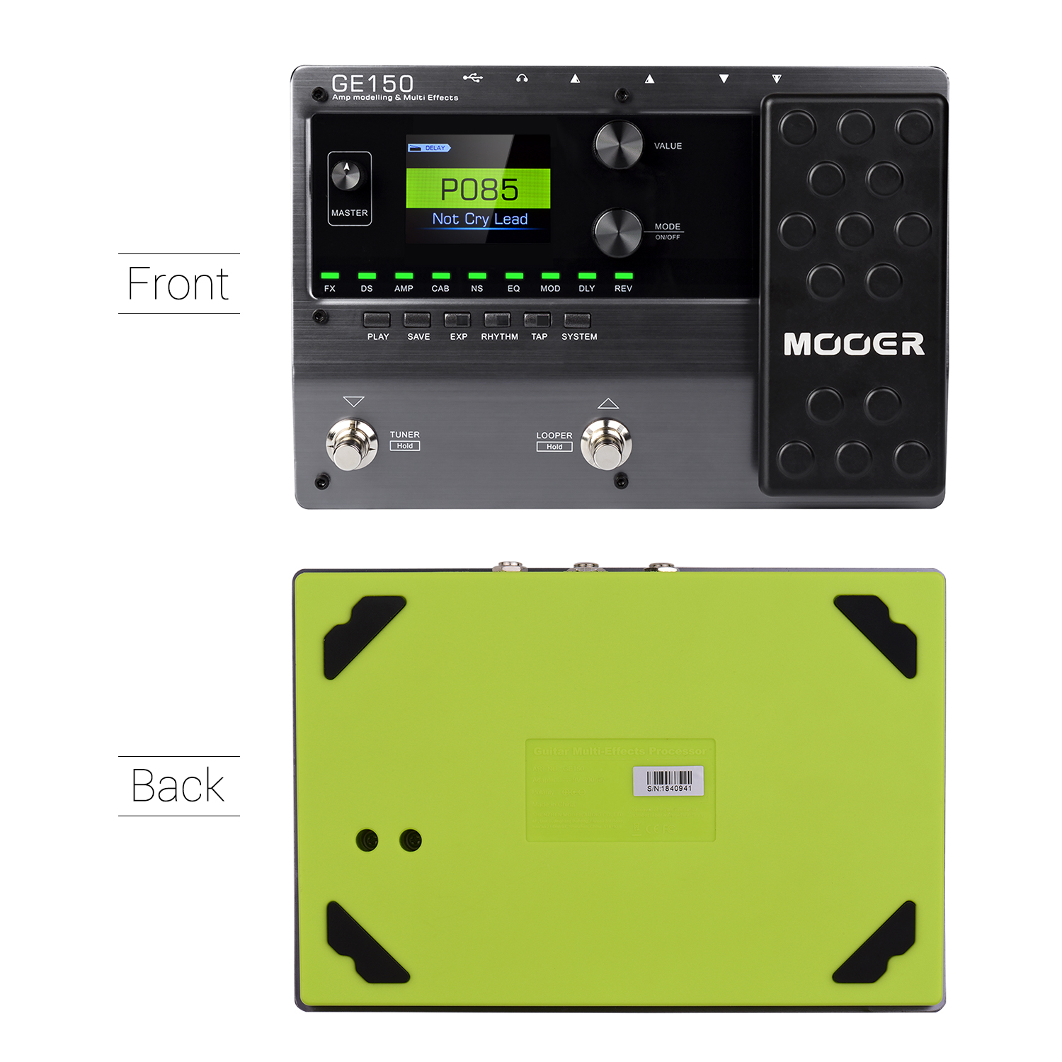 MOOER GE150 Guitar Pedal Amp Modelling&Multi Effects Pedal 55 Amplifier Models 80s Looper Guitar Effect Pedal Guitar Accessories