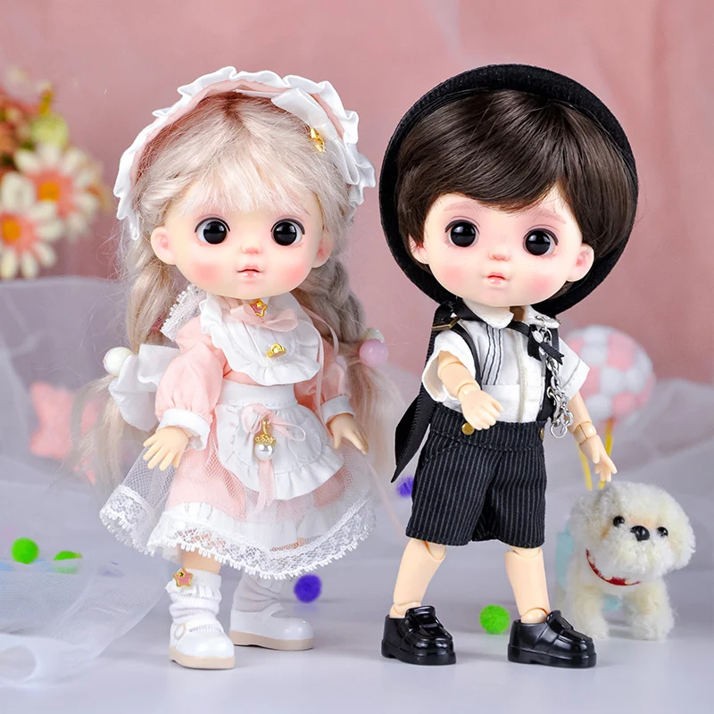Ob11 Whole Head Makeup With Glass Eyes for Obitsu Joint Doll Head Boys and Girls Toys 1/12 BJD Head Accessories