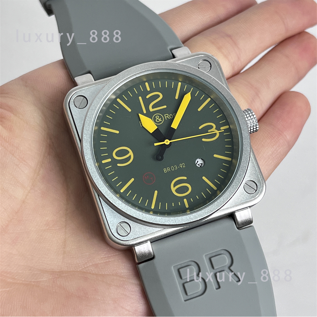 Hot Sale Luxury Watches for Men Business Automatic Mechanical Wristwatch Rubber Strap Classic Square Large Dial Fashion Male Clocks for Gift