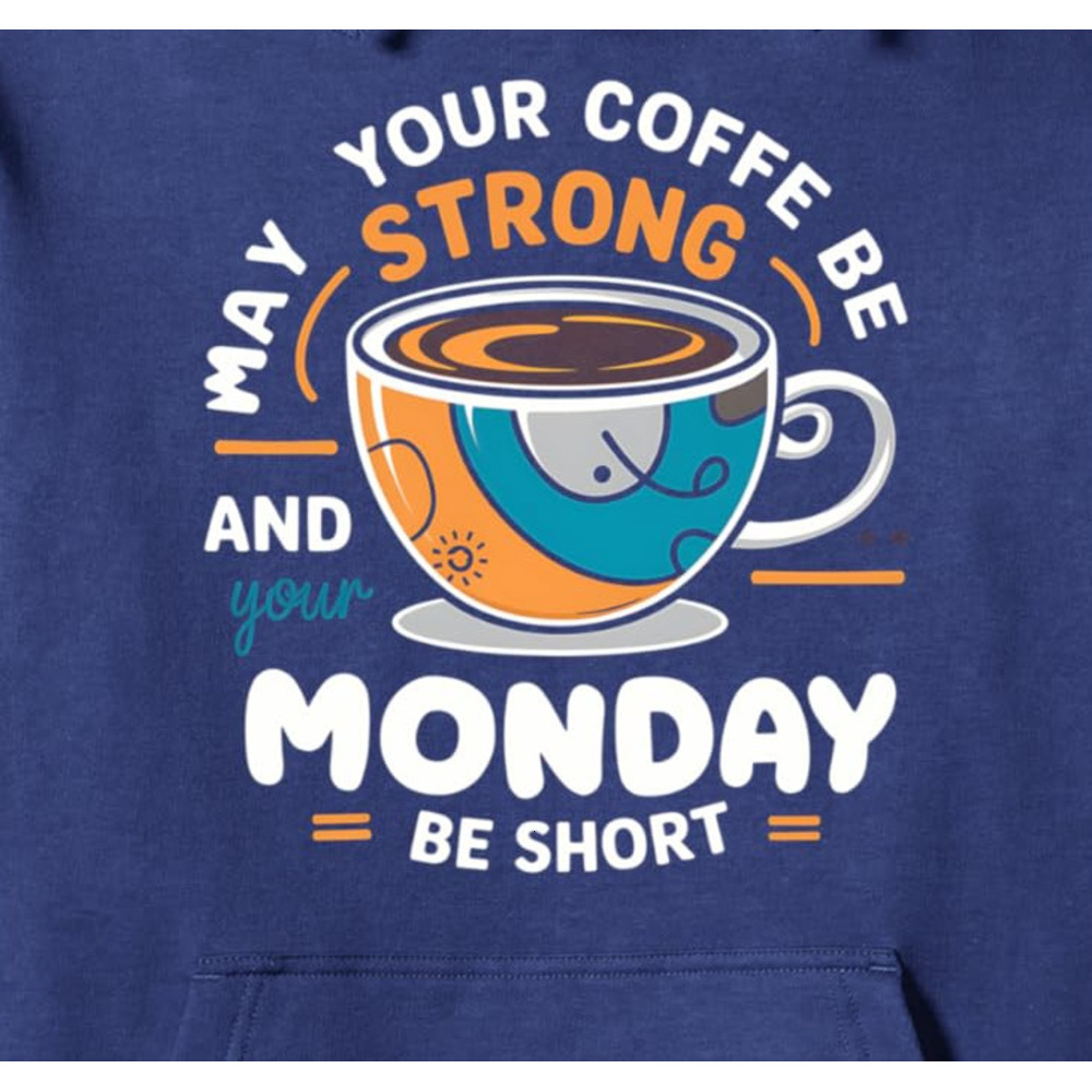 Hoodie for Mens Womens Coffee Lover Monday Motivation Cute Coffee Cup Graphic Pullover Hoodie Graphic Hoodies sweatshirt