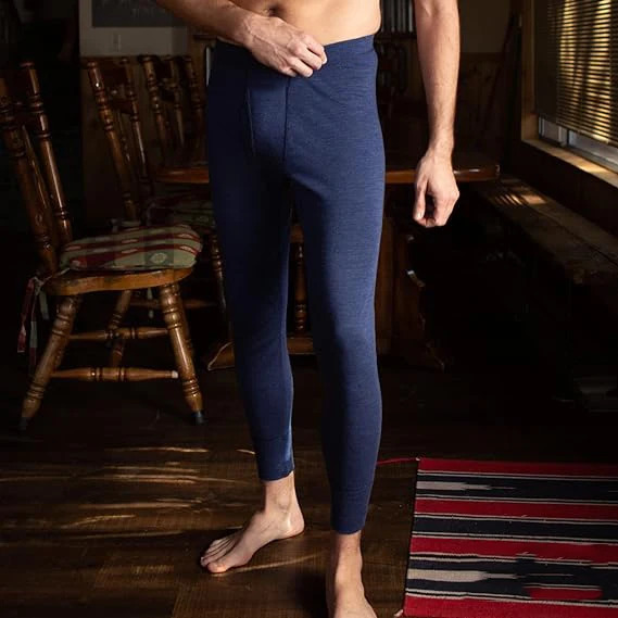 Mens 100% Merino Wool Base Layer Bottom Pants Thermal Underwear Long Johns Midweight Winter Leggings 241111