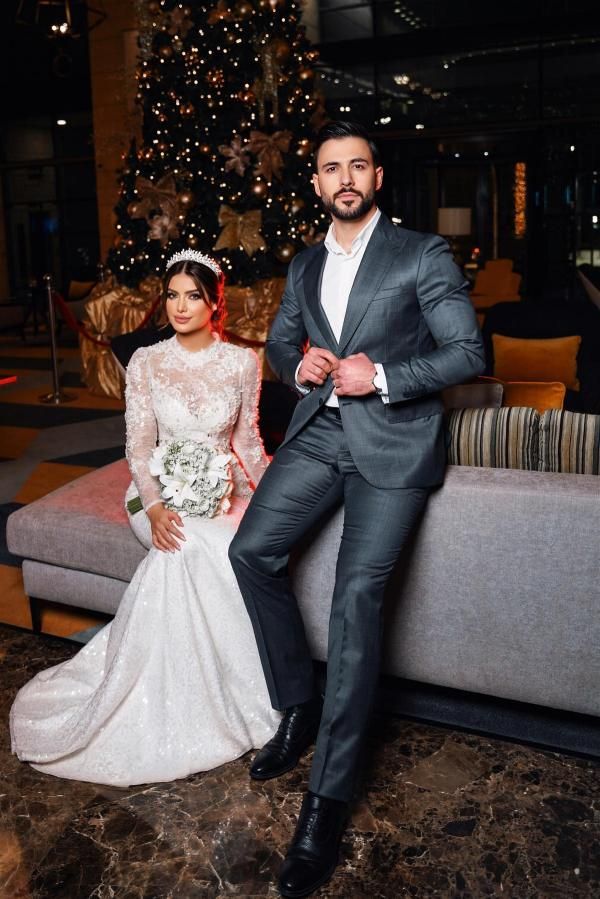 urious Arabic Dubai Lace Mermaid Wedding Dresses With Detachable Skirt Pearls Beaded Long Sleeves Elegant Ivory Bridal Gowns Chapel Train Church Vesti