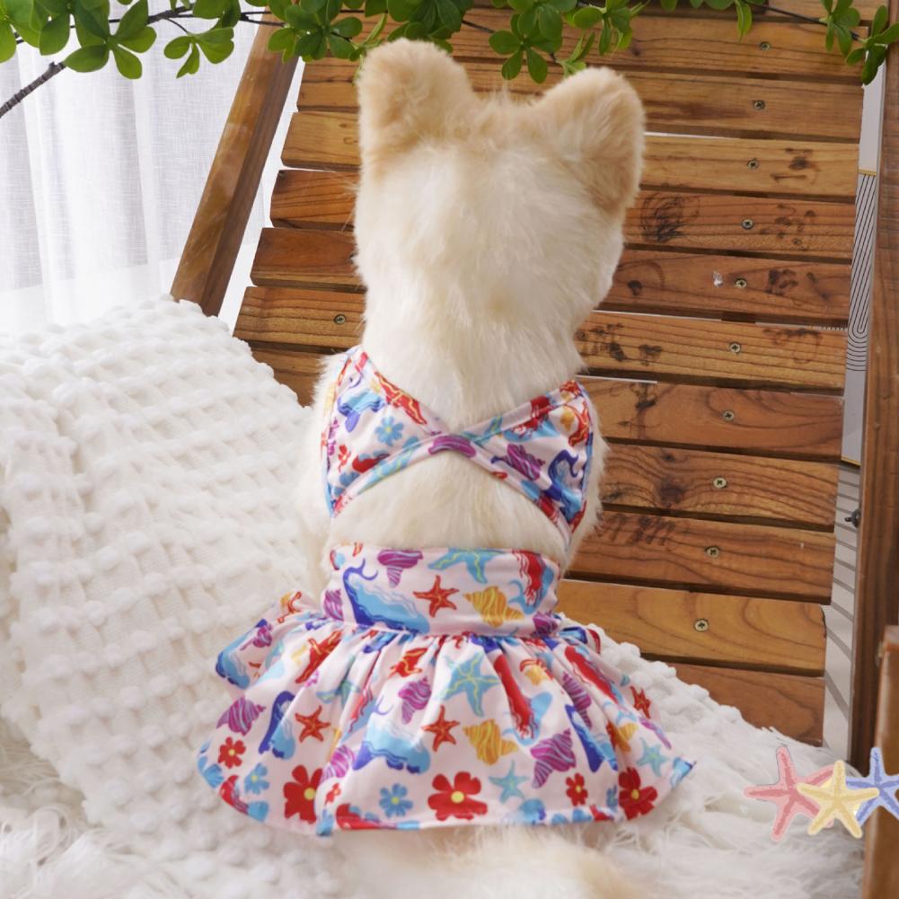1 Set Pet Dog Bikini Fastener Tape Summer Dog Bathing Suits Dress-up Breathable Pet Dog Print Bikini Swimsuit Dress Pet Supplies