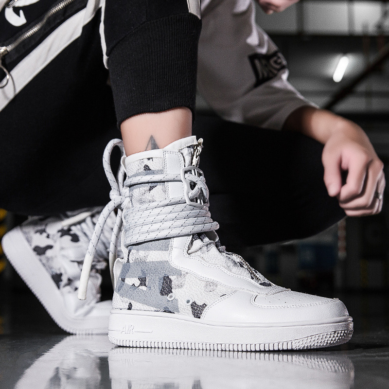 European and American Plus Size Men's and Women's New Zipper High Top Board Shoes Size36-46.