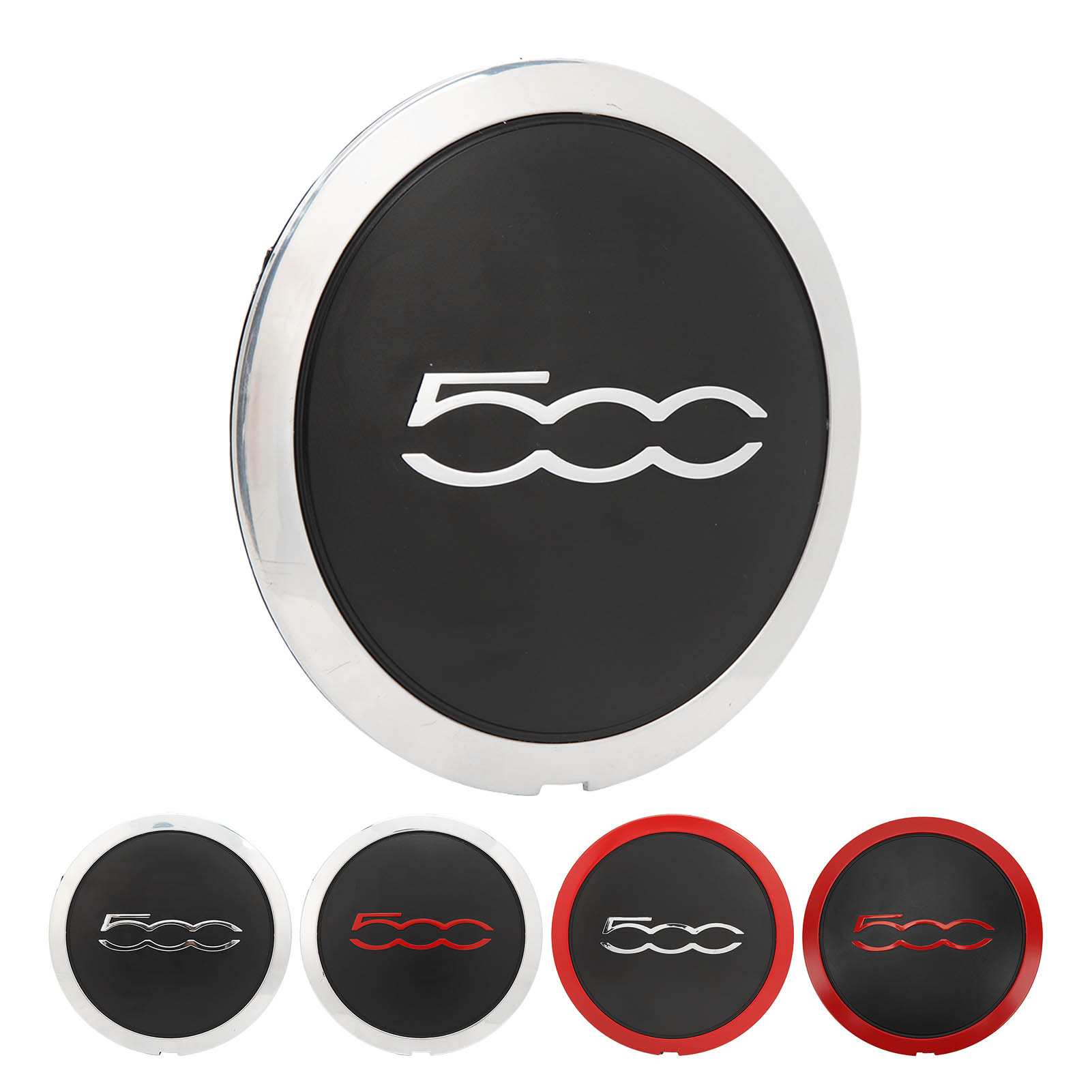 68078421AC Car Hup With Chrome Trim 68078419AC Wheel Hub Center Cover Cap Replacement for FIAT 500 2012-2022