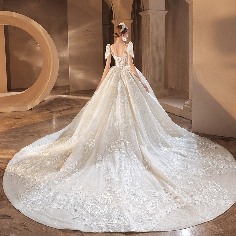 Gorgeous princess Wedding Gown Lace Applique Tulle A Line Ruched Custom Plus Size Country vestido de novia Vintage Bridal Gowns beach boho Dresses