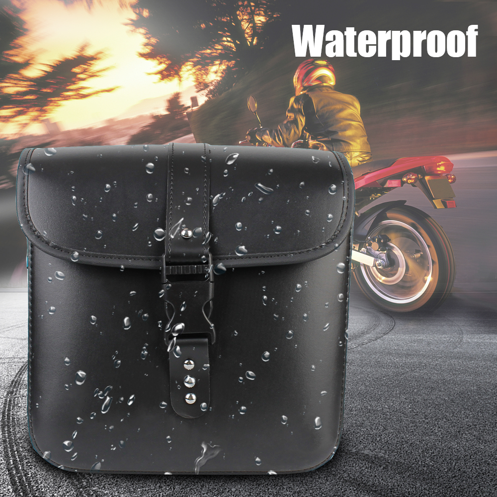 Retro PU Leather Motorcycle Saddlebag Saddle Bags Pouch Storage Case Side Luggage Tank Suitcase Waterproof Motorbike Accessories