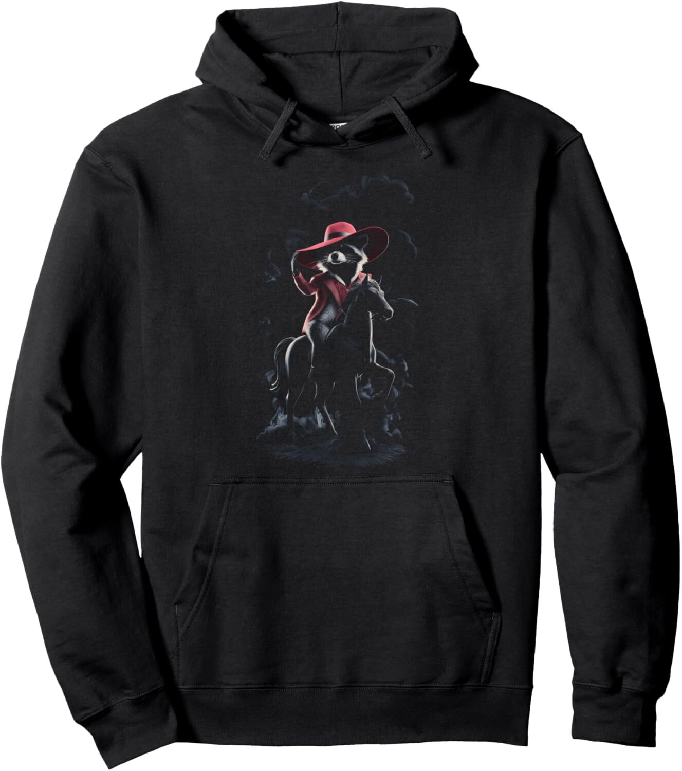Hoodie for Mens Womens Raccoon Riding Horse Western Graphic Pullover Hoodie Graphic Hoodies sweatshirt